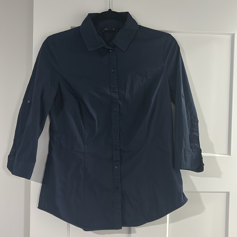 Le Chateau - Navy Button Down Blouse - Size XS